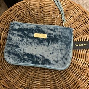 BEBE crushed velvet wristlet. NWT